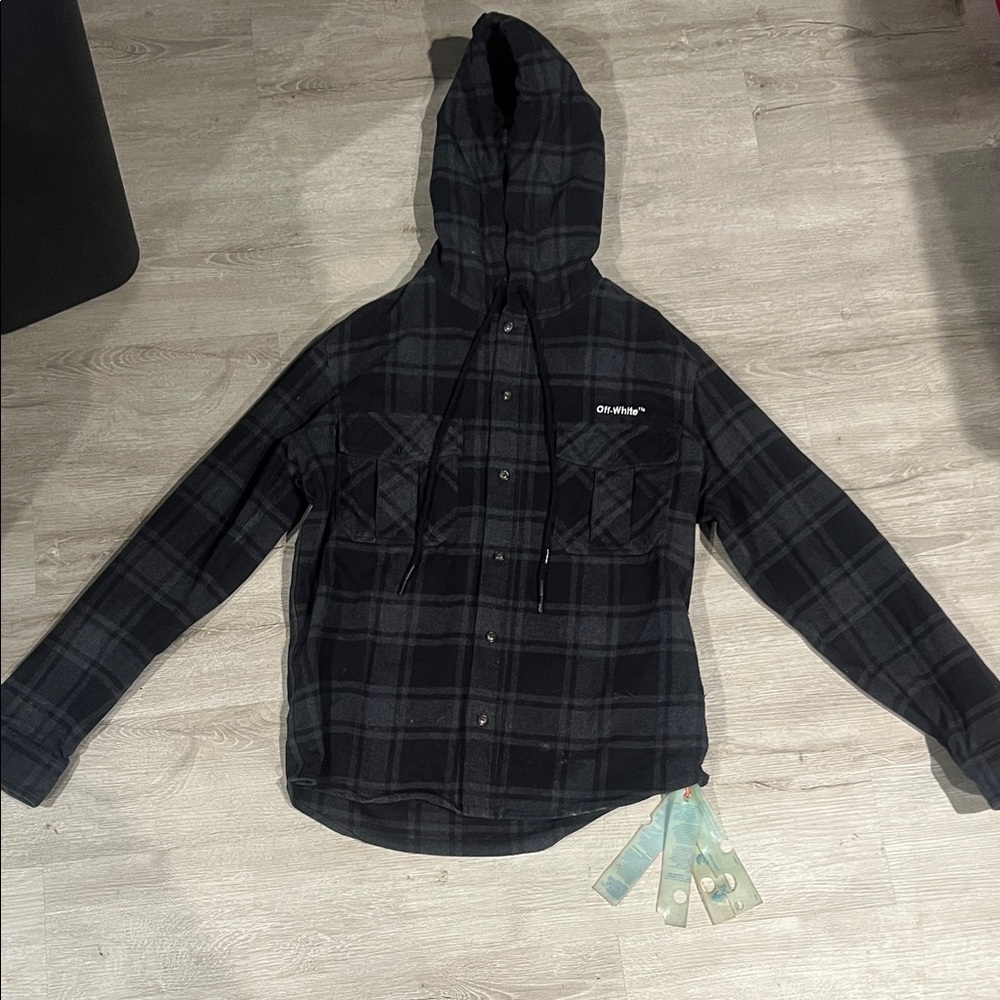 Off-White Dark Checkered Hooded Jacket
